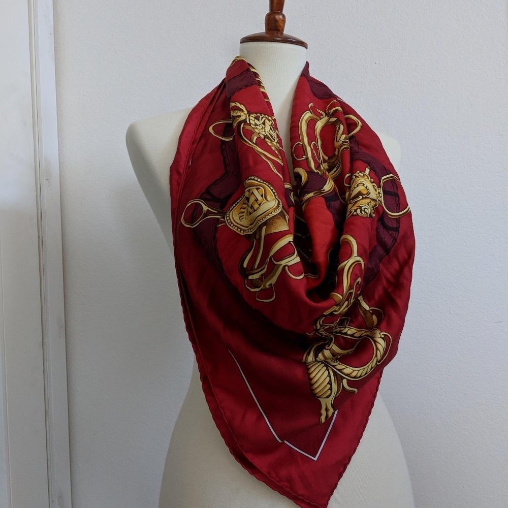Authentic Hermes Profile silk scarf